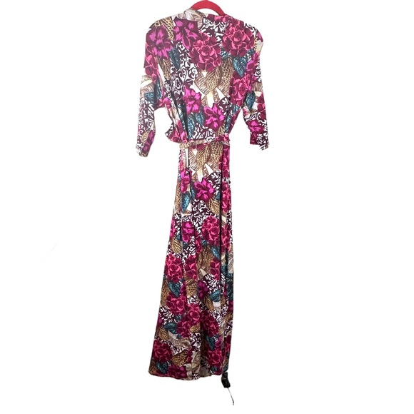 Soft Surroundings Salvadora Faux Wrap Dress L Maxi  Floral Multicolor 3/… - Picture 7 of 16